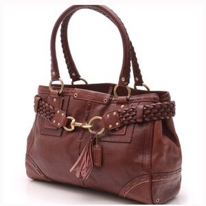 RARE! COACH LTD Edition Hamptons Vintage Brown Leather Braided Satchel 9290